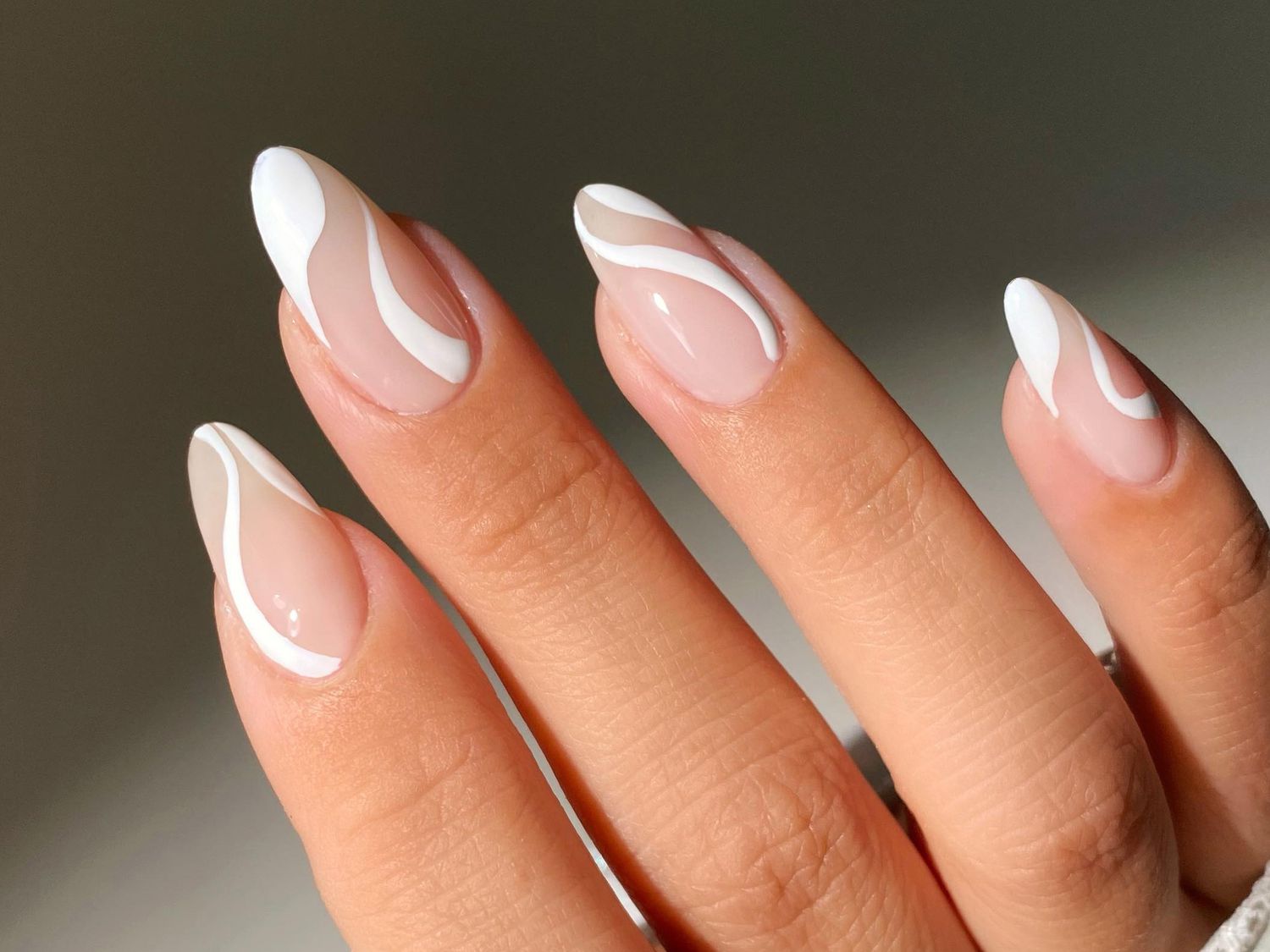 Sheer Nude with White Abstract Swirls Sheer Nude with White Abstract Swirls — Professional Nails 2027