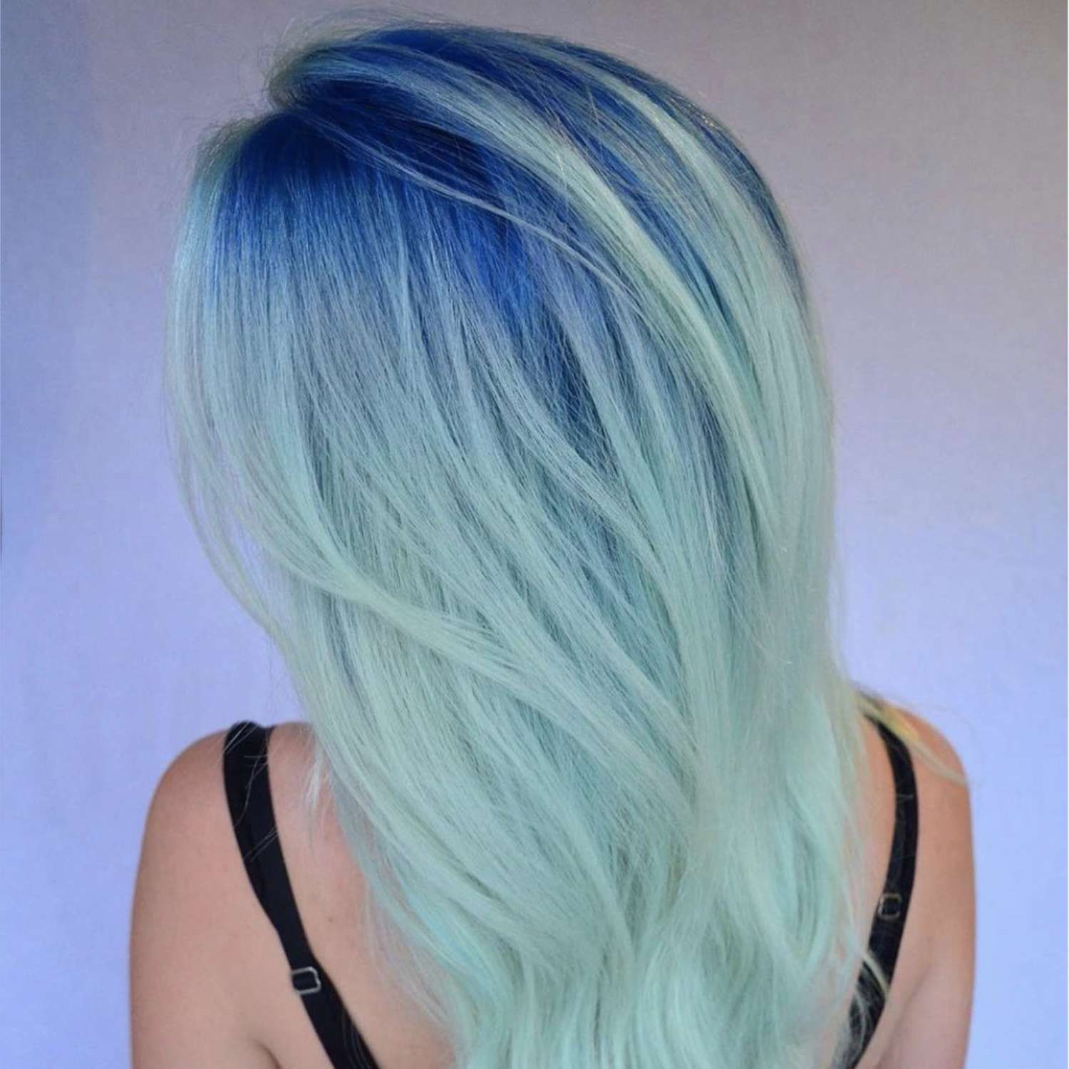 Mid-Back Blue Ombré To Mint Green — Green and Blonde Hair 2027