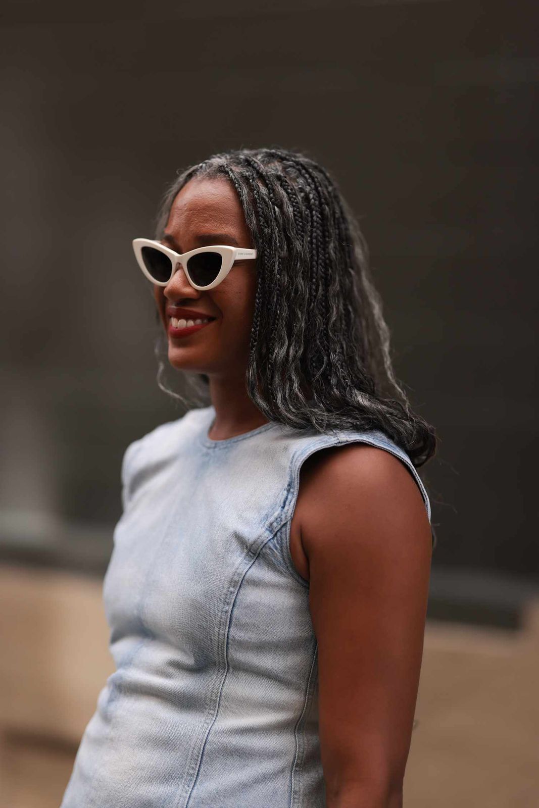 Chin Bob With Uniform Light Gray Fringe — Transitioning to Gray Hair 2027
