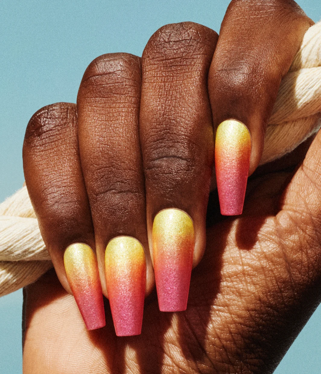 Yellow to Pink Shimmer Ombre Yellow to Pink Shimmer Ombre — Summer Ombre Nails 2027