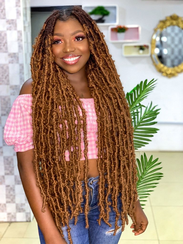 Mid-Back Rich Brown Locs With Highlights Mid-Back Rich Brown Locs With Highlights — Distressed Locs 2027