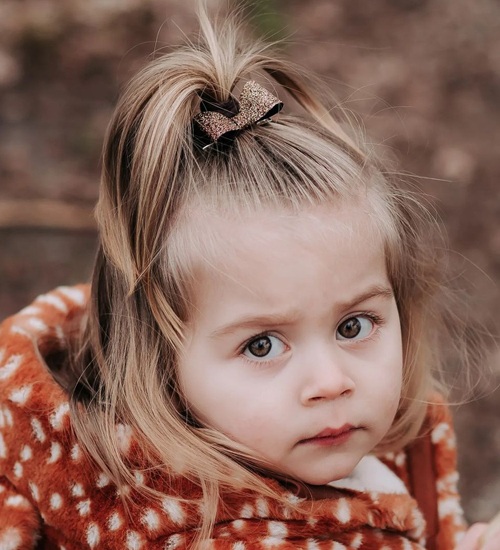 High Ponytail With Bow Accessory — Bob 2027 for Little Girls