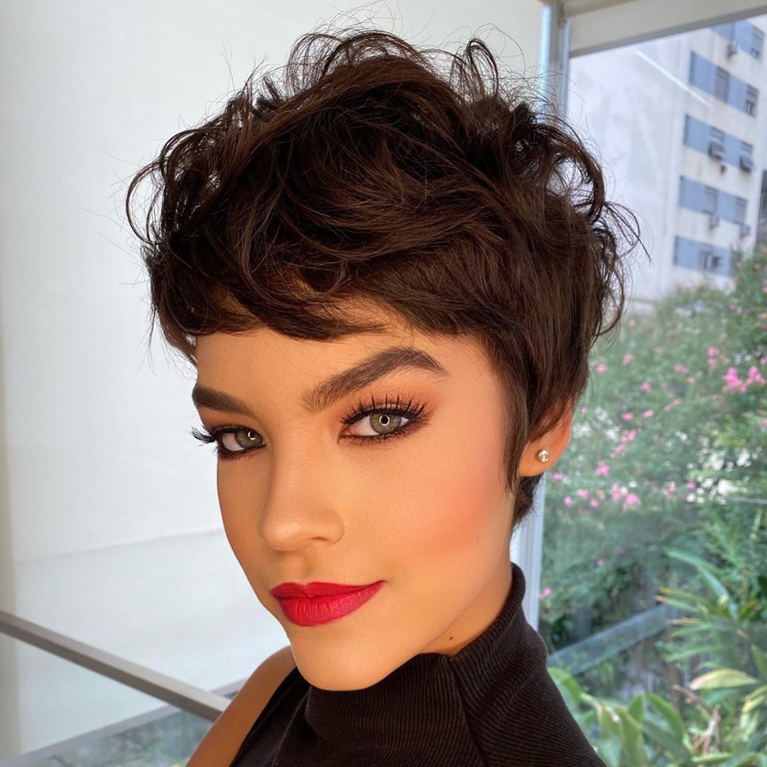 Messy Curly Pixie With Choppy Bangs Messy Curly Pixie With Choppy Bangs — Textured Pixie 2027