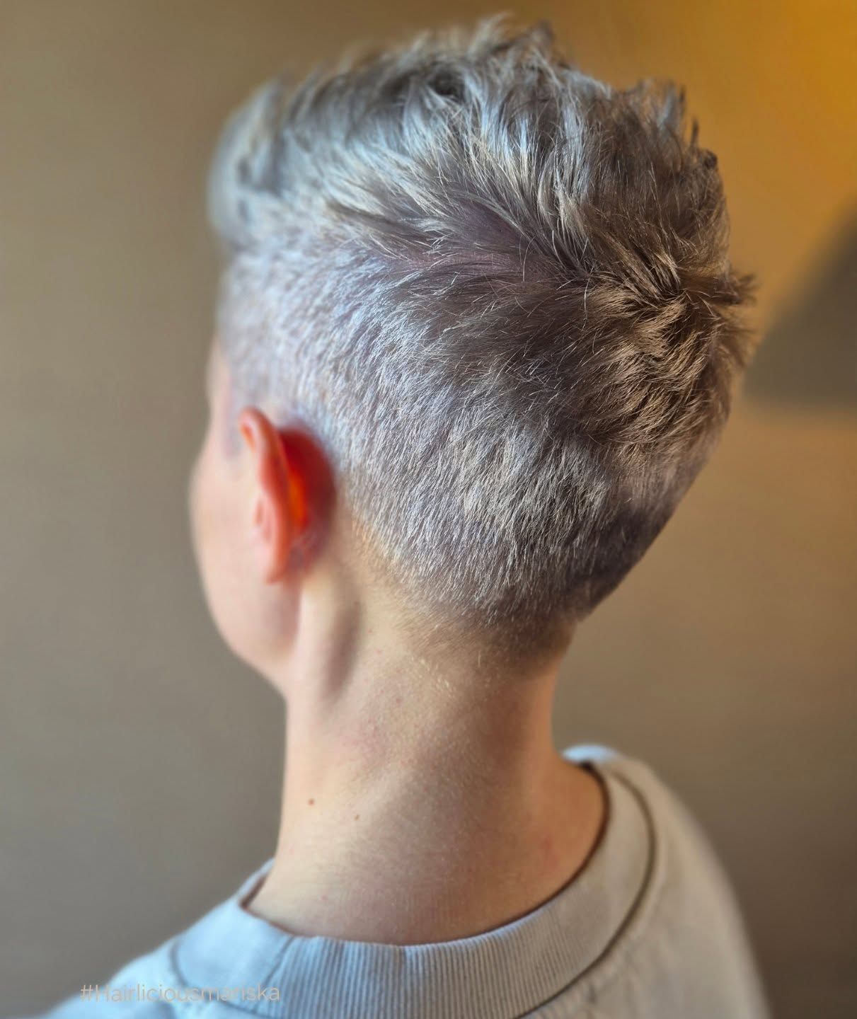 Silver Grey Pixie With Undercut Silver Grey Pixie With Undercut — Two Tone Pixie 2027