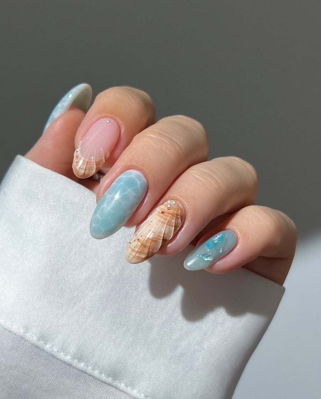 Iridescent Shell French Tips — Coastal Nails 2027