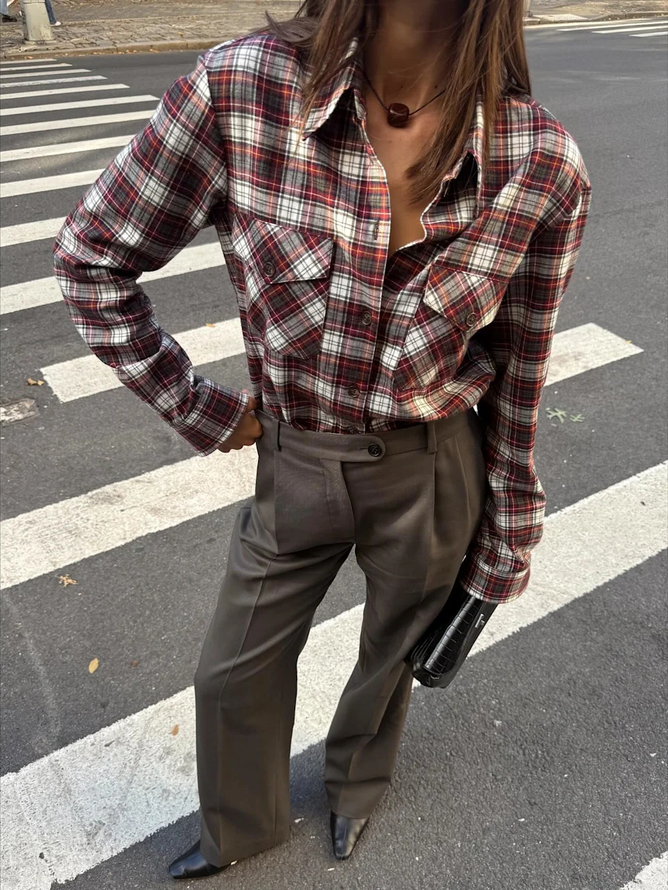 Street Style Sophistication: Flannel with Wool Trousers and Heels Street Style Sophistication: Flannel with Wool Trousers and Heels — Flannel Outfits 2027
