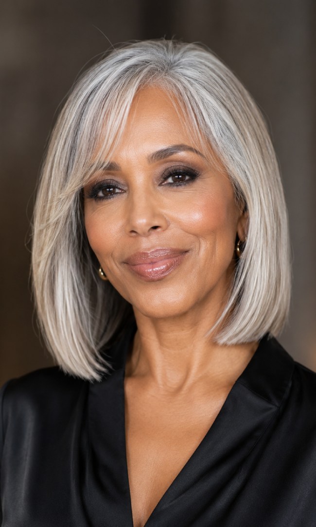 Sleek Silver Grey Chin Bob — Blunt Bob 2027