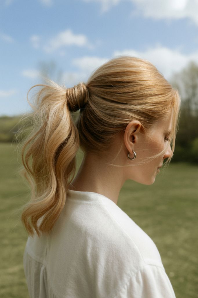 Golden Blonde Textured High Ponytail — Ponytail Bachelorette Hairstyles 2027