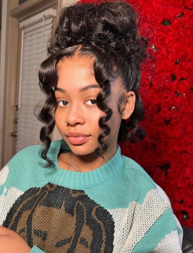 Curly Bun With Face-Framing Tendrils — Half Up Half Down 2027