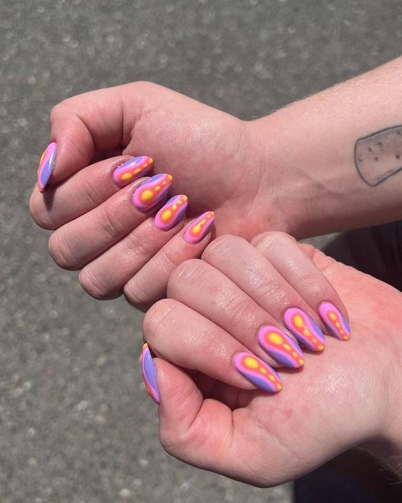 Abstract Designs And Glitter Specks Visual Idea Abstract Designs And Glitter Specks Visual Idea — Neon Acrylic Nails 2027