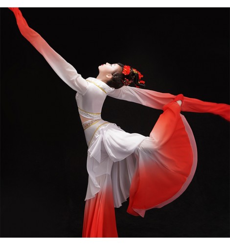 Classical Grace: Gradient Dress with Flowing Sleeves Classical Grace: Gradient Dress with Flowing Sleeves — Dance Outfits 2027