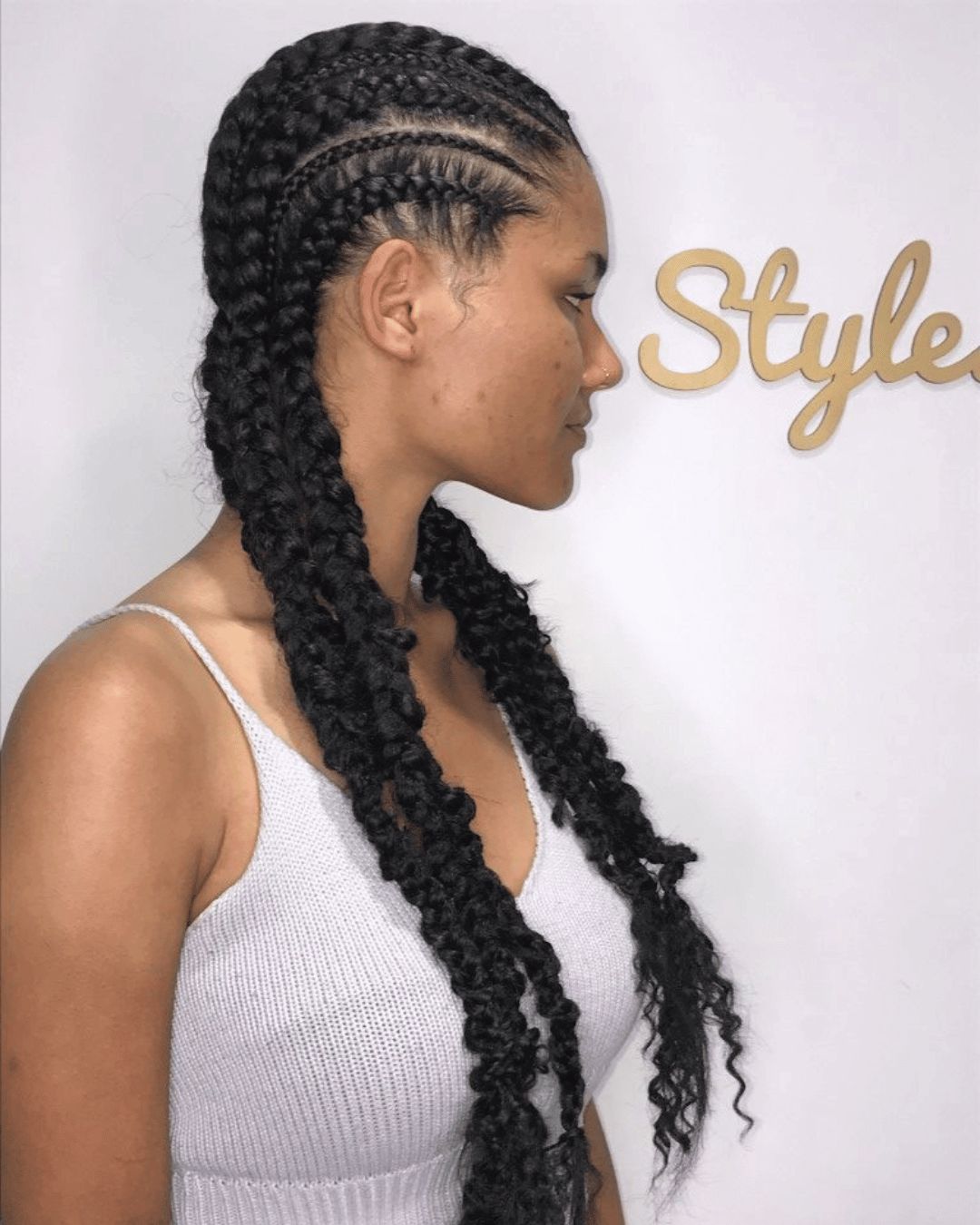 Braided With Extensions Visual Idea Braided With Extensions Visual Idea — Jumbo Cornrows 2027