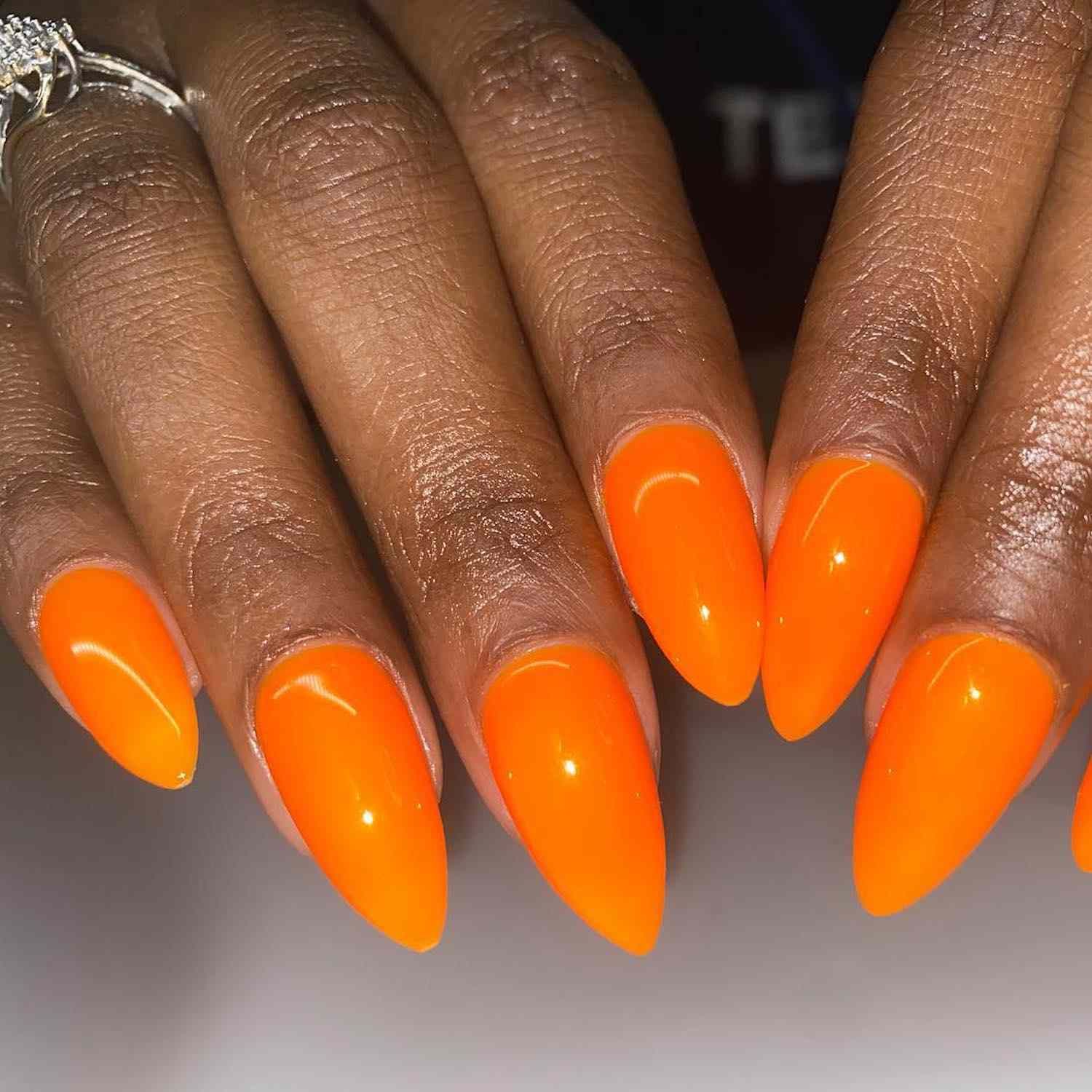Solid Color Visual Idea Solid Color Visual Idea — Neon Stiletto Nails 2027