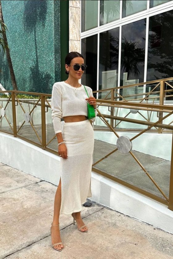 Cream Knit Set with Side Slit for Daytime Chic Cream Knit Set with Side Slit for Daytime Chic — Miami Outfits 2027