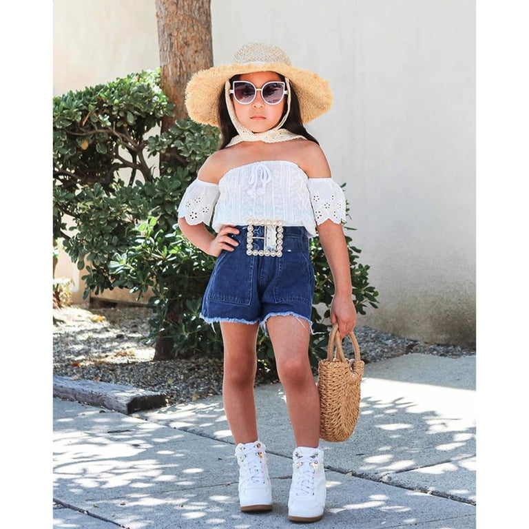 Summer Ready: Off-Shoulder Crop Top and Denim Shorts Summer Ready: Off-Shoulder Crop Top and Denim Shorts — Summer Outfits 2027 for Teens