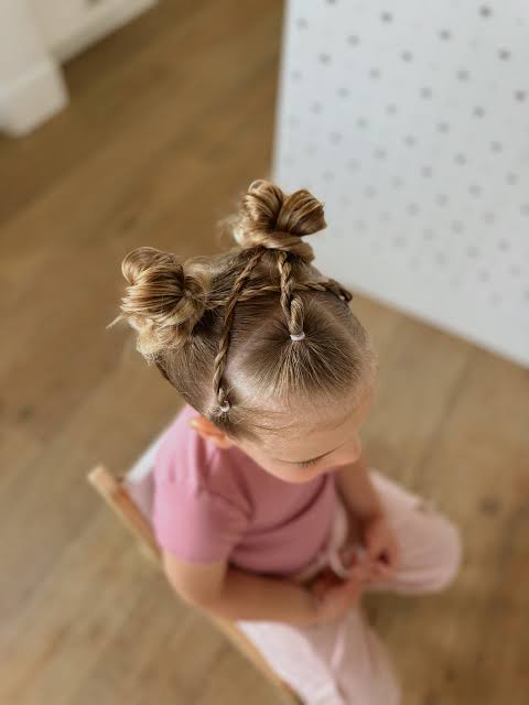 Blonde Hair With Two Braided Buns Blonde Hair With Two Braided Buns — Little Girl Hairstyles 2027