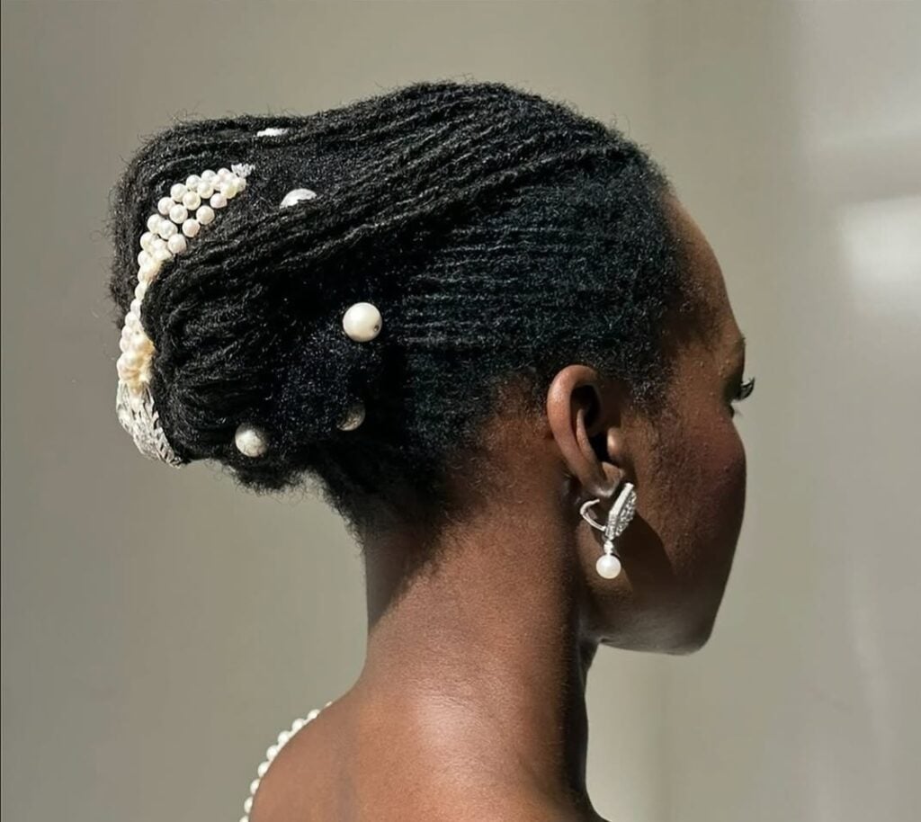 Elegant Updo With Pearl Embellishments — Soft Locs 2027