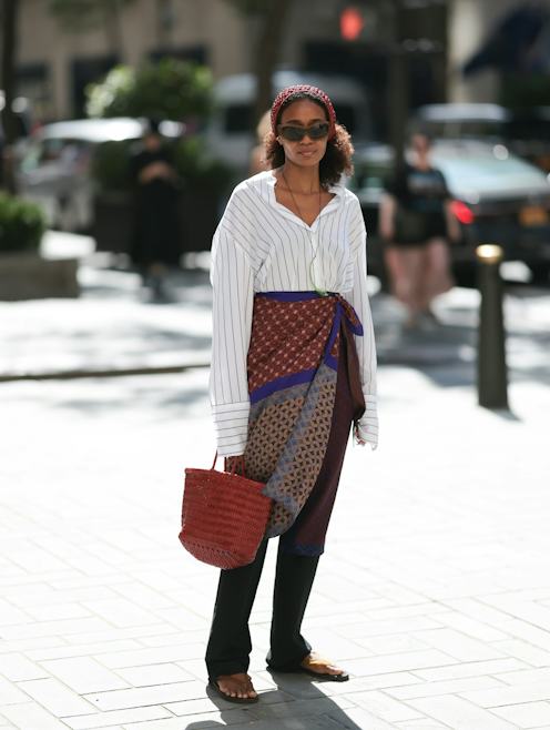 Pattern Play: Striped Shirt and Wrap Skirt Pattern Play: Striped Shirt and Wrap Skirt — Streetwear Outfits 2027