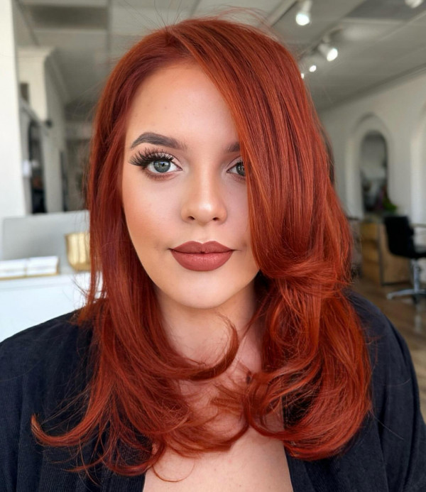 Vibrant Auburn Collarbone Cut Vibrant Auburn Collarbone Cut — Dark Auburn Hair 2027