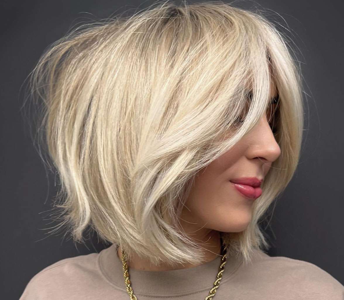 Platinum Shag With Curtain Bangs Platinum Shag With Curtain Bangs — Short Haircuts 2027