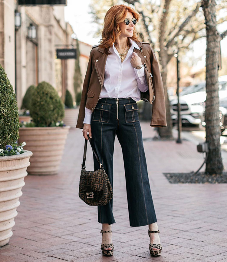 Leather Jacket, Button-Down, and Jeans: Edgy Spring Date Appeal Leather Jacket, Button-Down, and Jeans: Edgy Spring Date Appeal — Spring First Date Outfits 2027