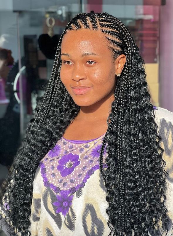 Mid-Back Visual Idea Mid-Back Visual Idea — Cornrows 2027 with Curls