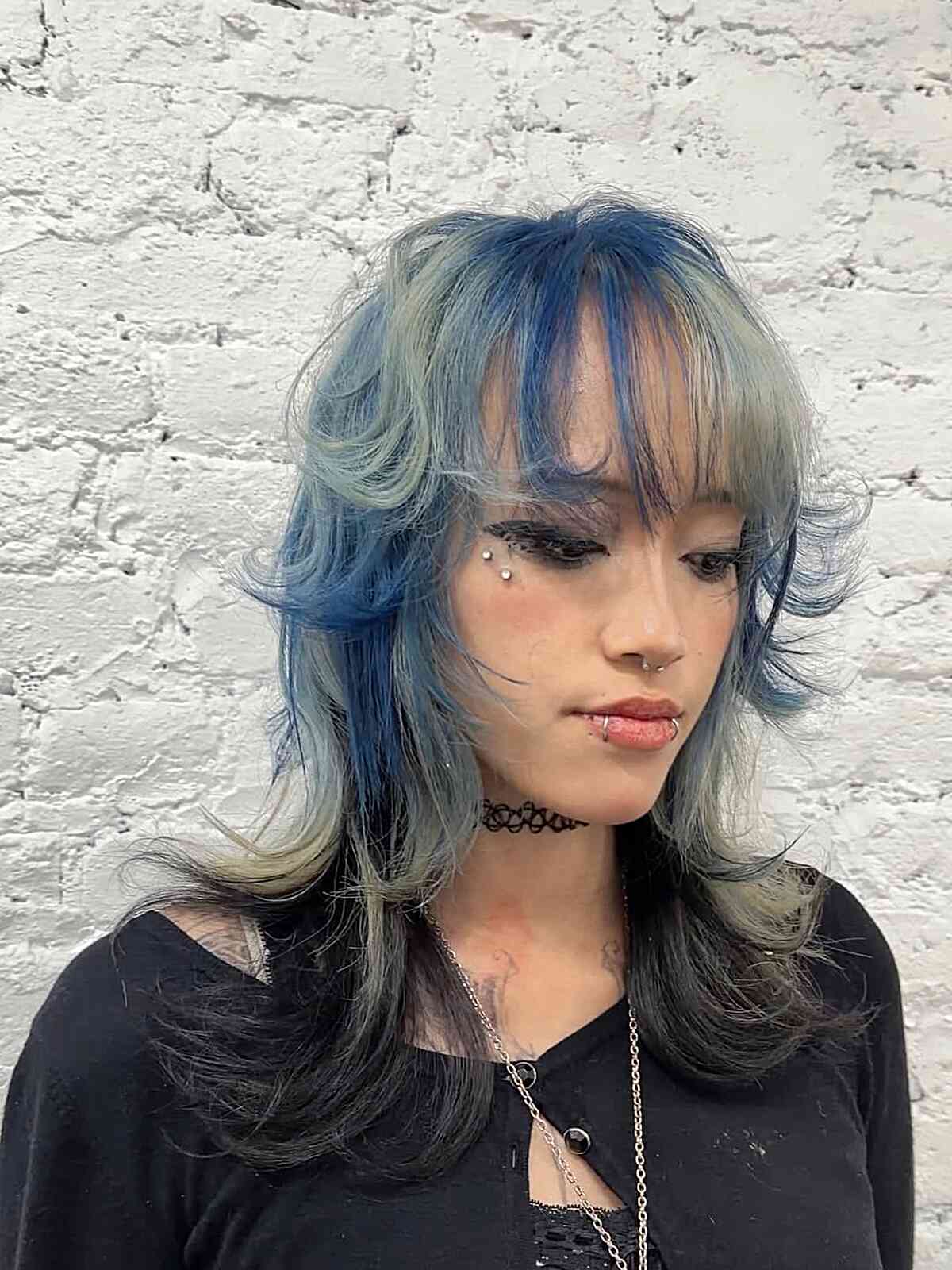 Wavy Shag With Blue and Blonde Color — Alt Hairstyles 2027