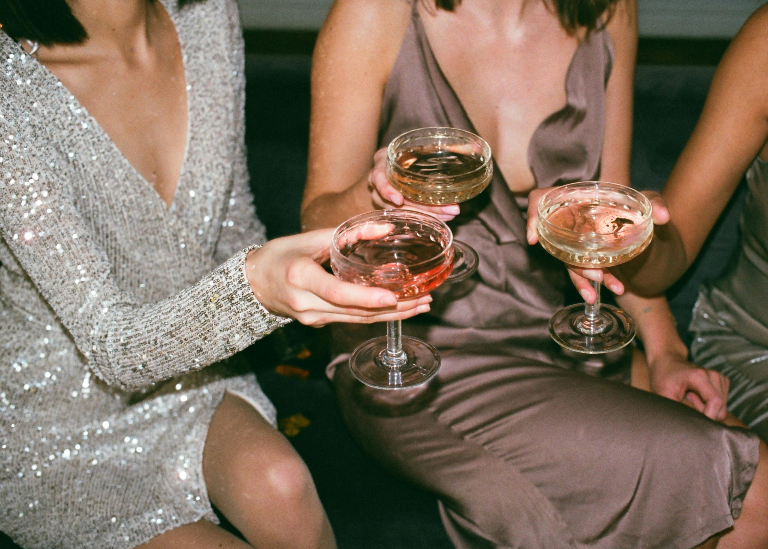 Sparkling Silver Sequined Wrap Dress for an Evening Sip and See — Sip and See Outfits 2027