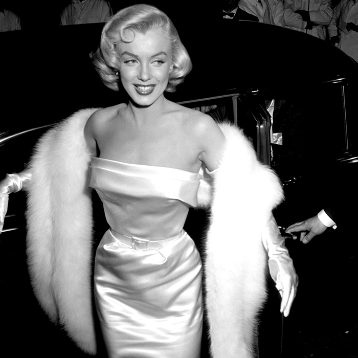 Ivory Satin Gown with White Fur Stole and Gloves Ivory Satin Gown with White Fur Stole and Gloves — Old Hollywood Outfits 2027