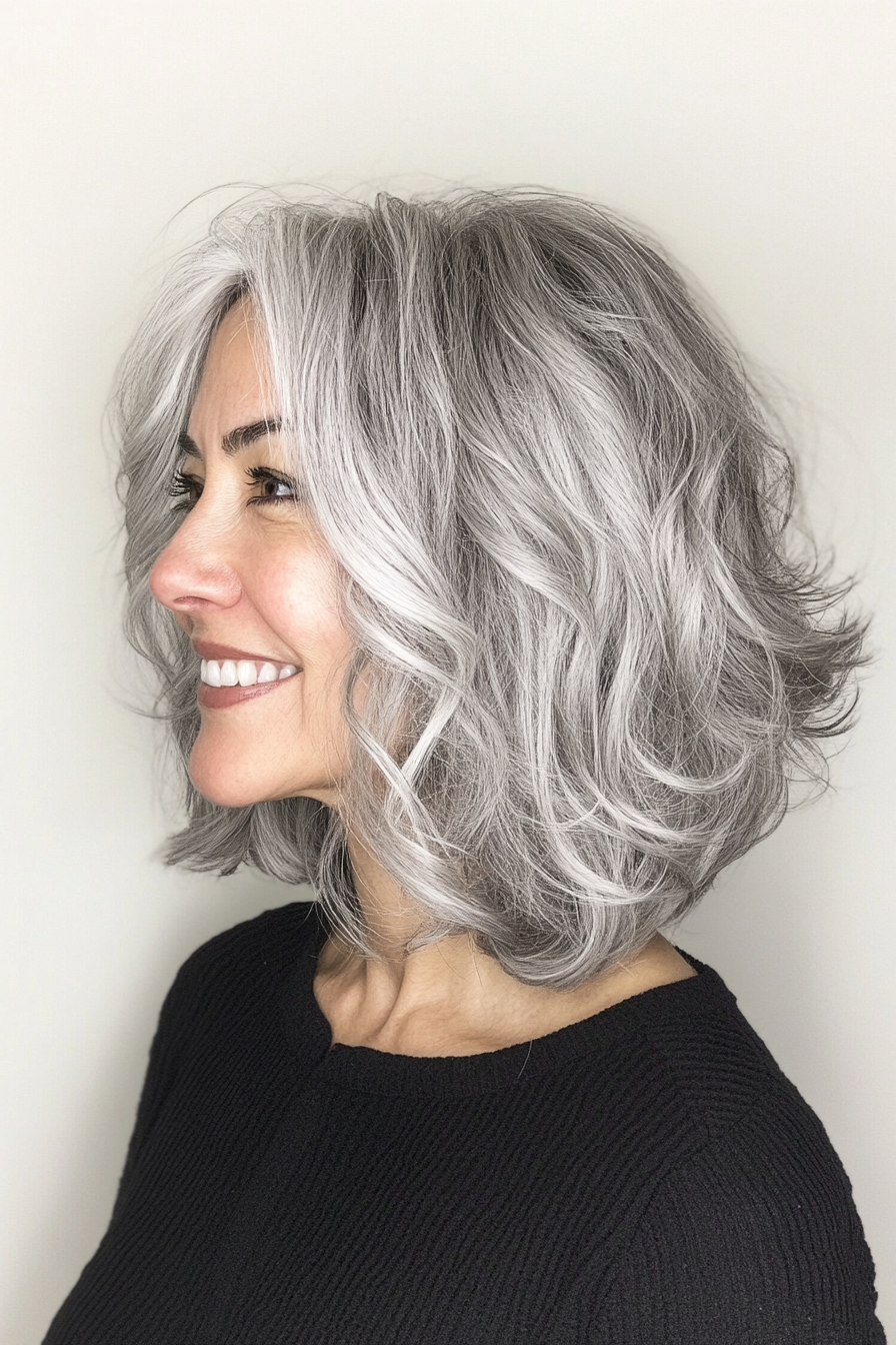 Collarbone Waves with Salt and Pepper Collarbone Waves with Salt and Pepper — Gray Bob 2027