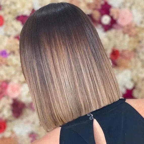 Dark Brown To Blonde Ombre Visual Idea — Balayage Lob 2027