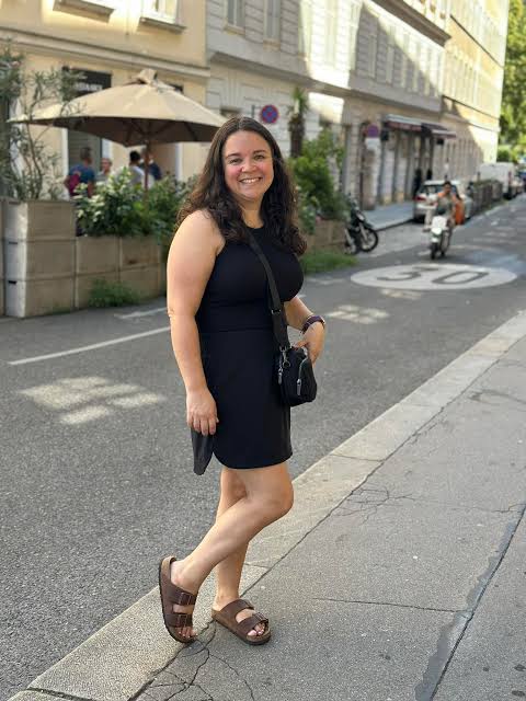 Comfortable Travel Essential: Black A-Line Dress and Slides Comfortable Travel Essential: Black A-Line Dress and Slides — Europe Outfits 2027