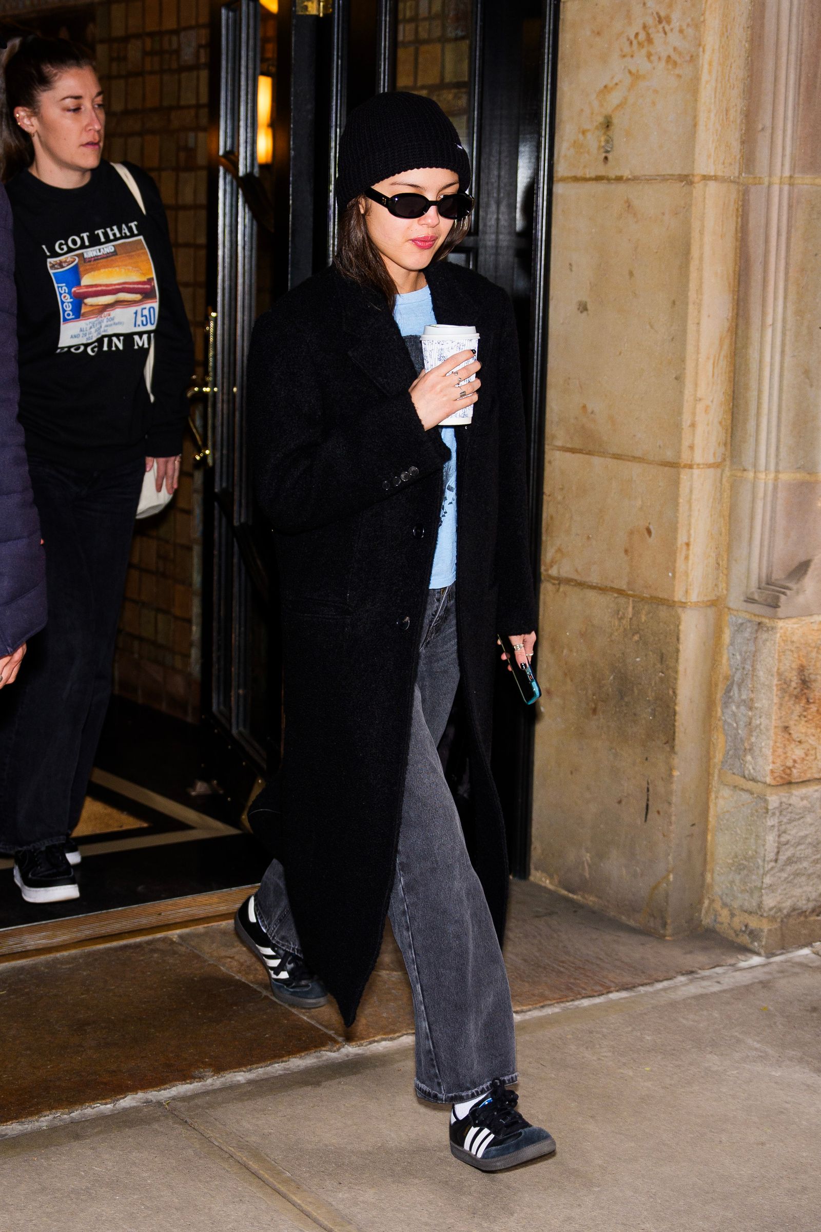 Classic Layers: Black Adidas Samba with Long Coat and Straight Jeans Classic Layers: Black Adidas Samba with Long Coat and Straight Jeans — Adidas Samba Outfits 2027