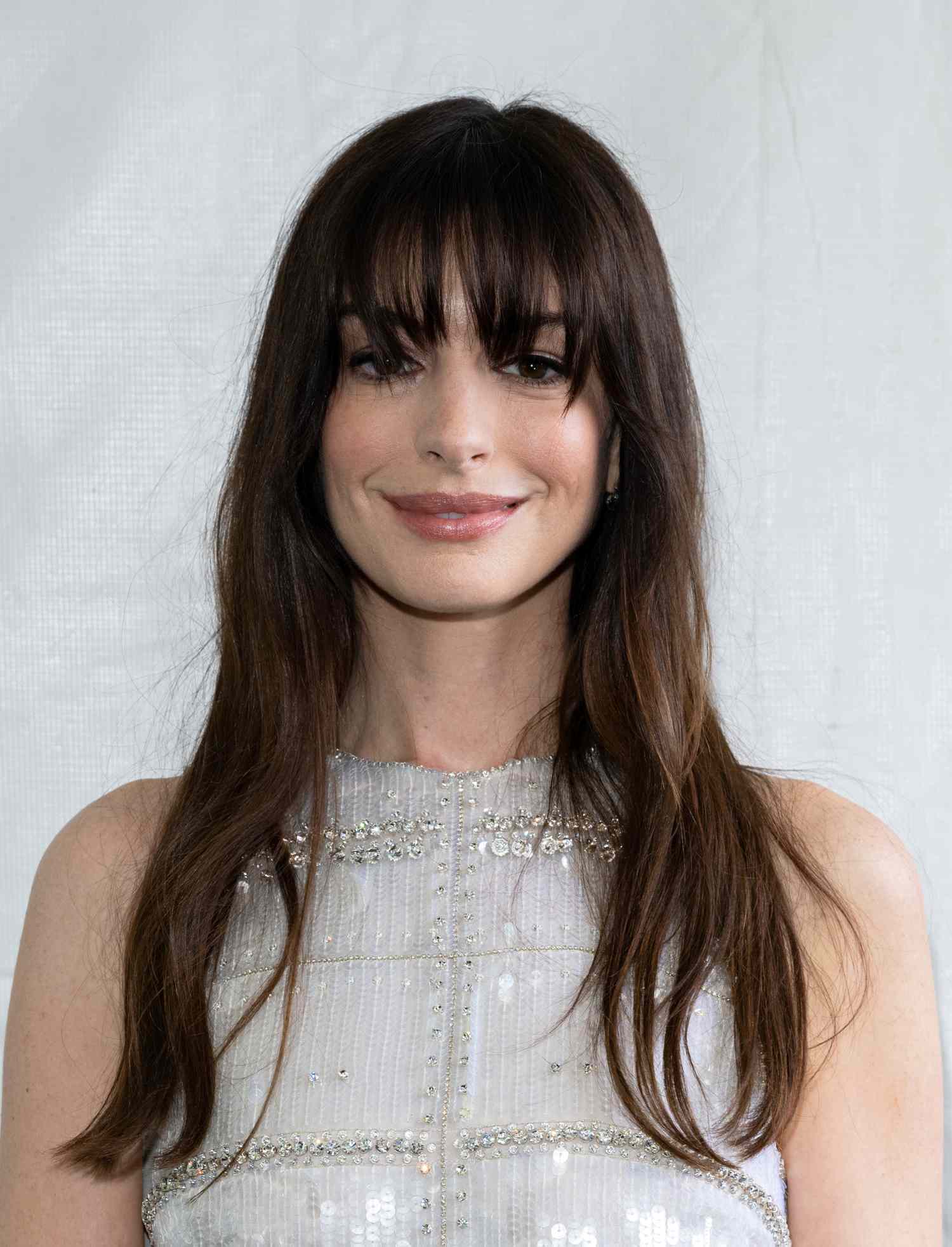 Long Straight Burnished Brunette With Bangs — Burnished Brunette 2027