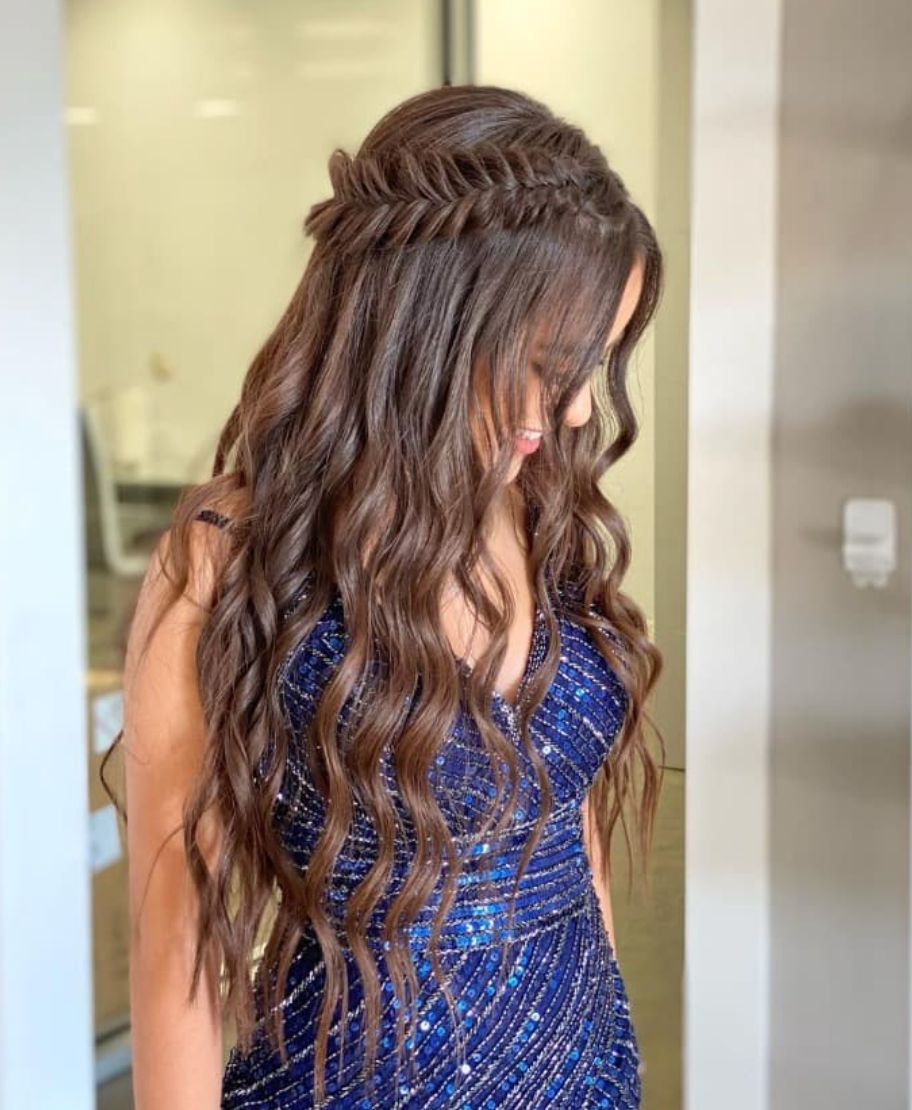 Dark Brown With Lighter Streaks Visual Idea — Down Birthday Hairstyles 2027