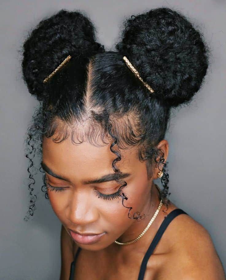 Double Buns With Baby Hairs Double Buns With Baby Hairs — Easy Natural Hairstyles 2027