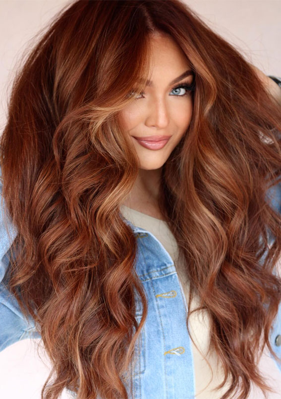 30 Deep, Warm, and Vibrant Hair Colours for Autumn : Warm Chestnut Waves