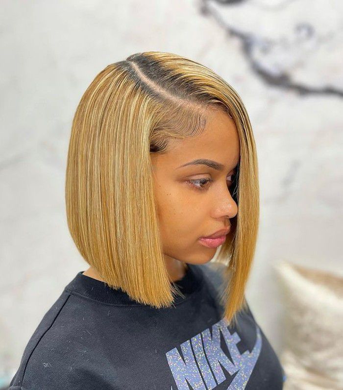 Honey Blonde Bob With Side Part — Blonde Sew In Styles 2027