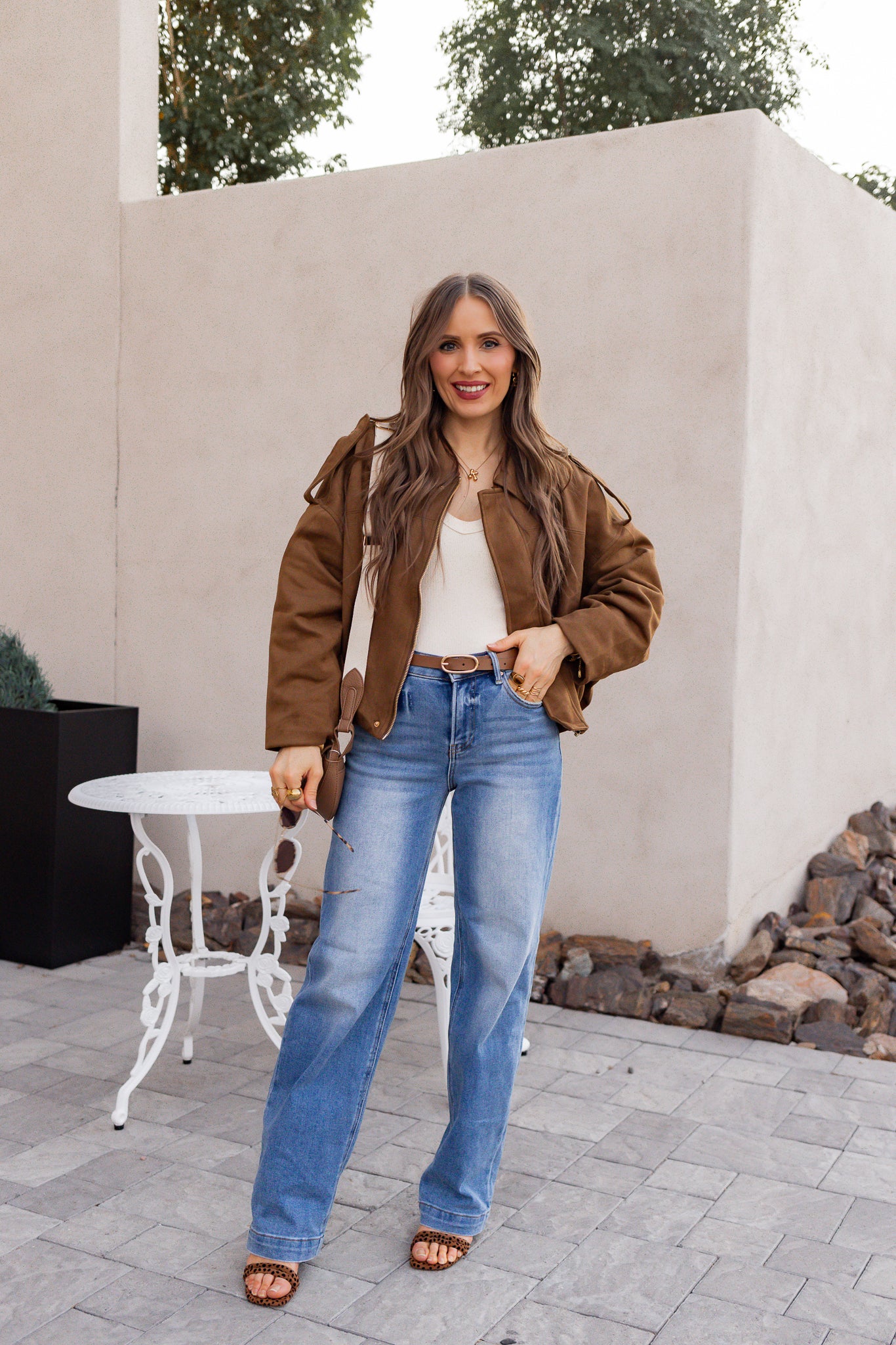 Cropped Suede Jacket with Wide-Leg Jeans Cropped Suede Jacket with Wide-Leg Jeans — Arizona Outfits 2027