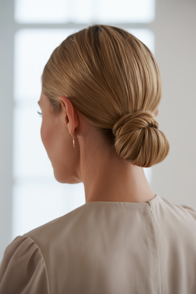 Sleek Bob Length Low Bun Sleek Bob Length Low Bun — Mother of the Bride Updos 2027