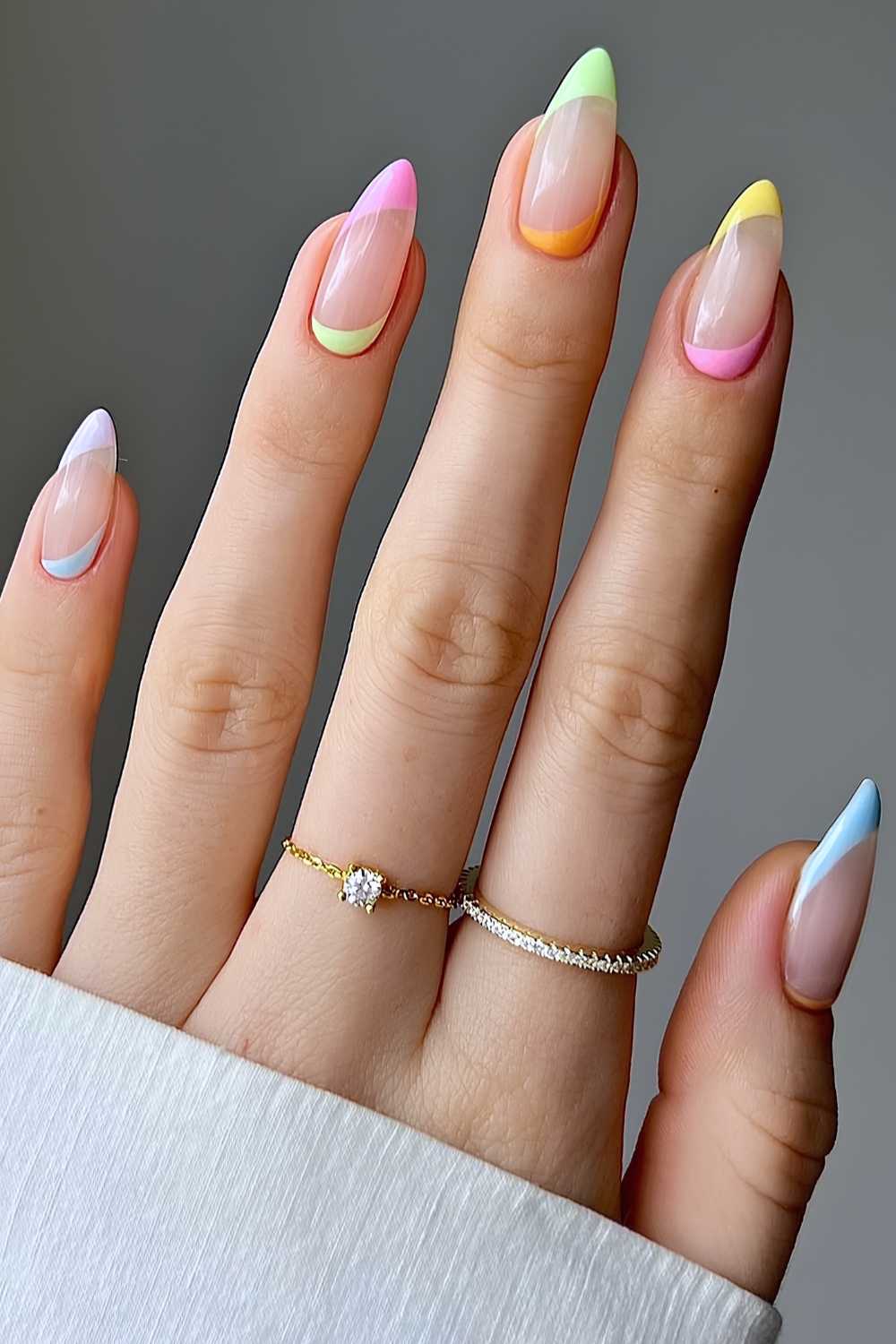 Vibrant Pastel Color Block French Tips Vibrant Pastel Color Block French Tips — Easter French Tip Nails 2027