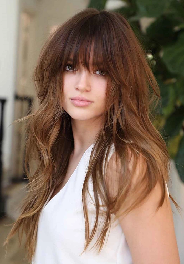 Collarbone Layered Shag With Curtain Bangs Collarbone Layered Shag With Curtain Bangs — Octopus Haircut 2027