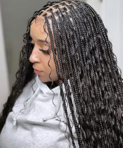 Long Flowing Braids With Defined Parts Long Flowing Braids With Defined Parts — Boho Knotless Braids 2027