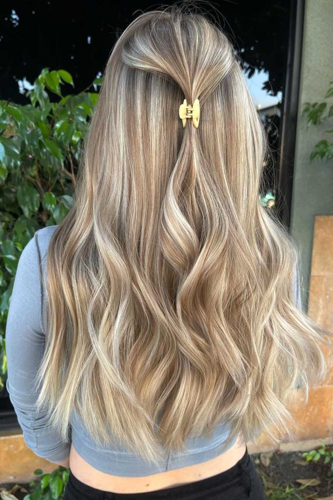 Medium Blonde with Curtain Bangs and Lowlights — Lowlights 2027