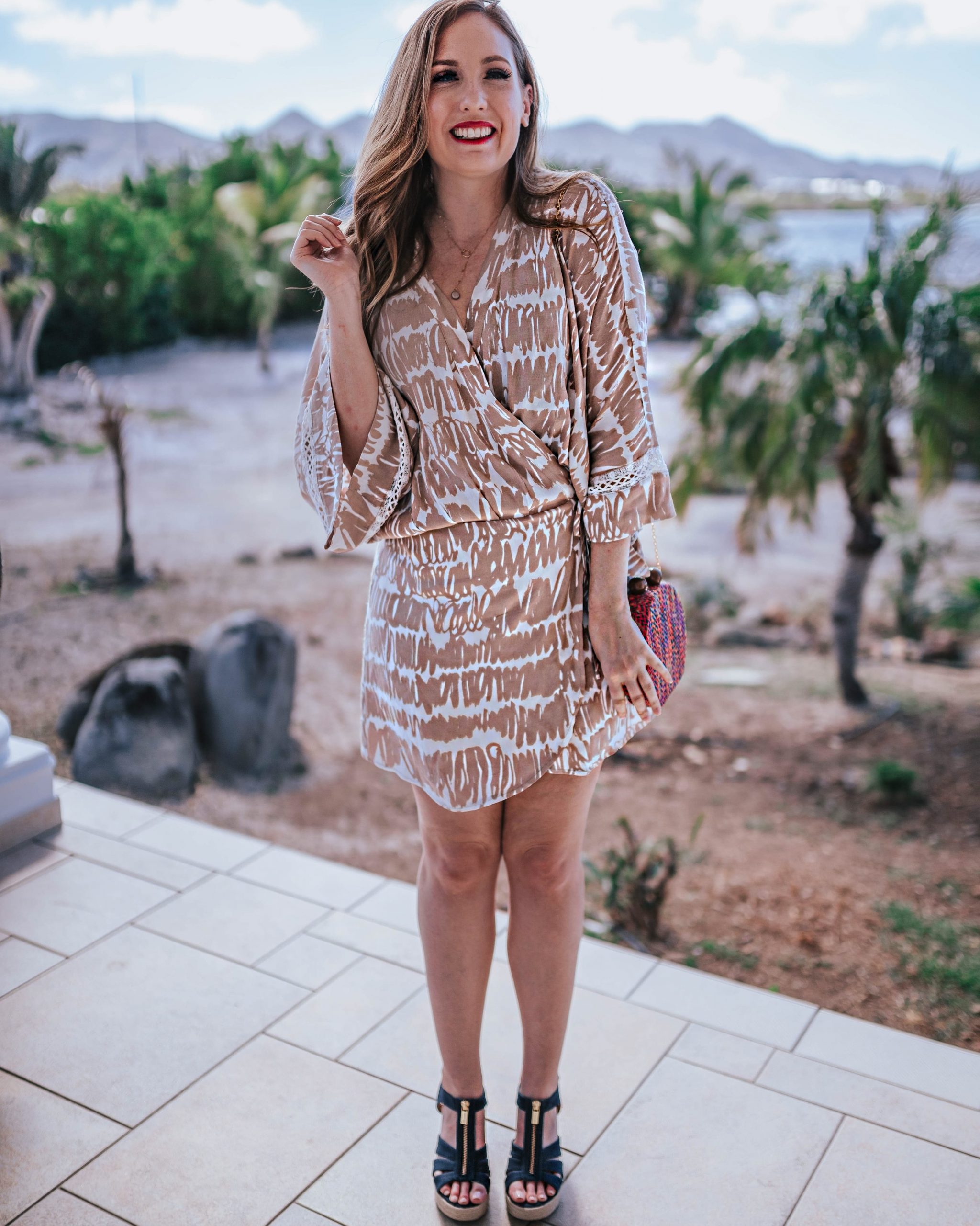 Kimono Sleeve Mini Wrap Dress for Corporate or Casual — Wrap Dresses 2027