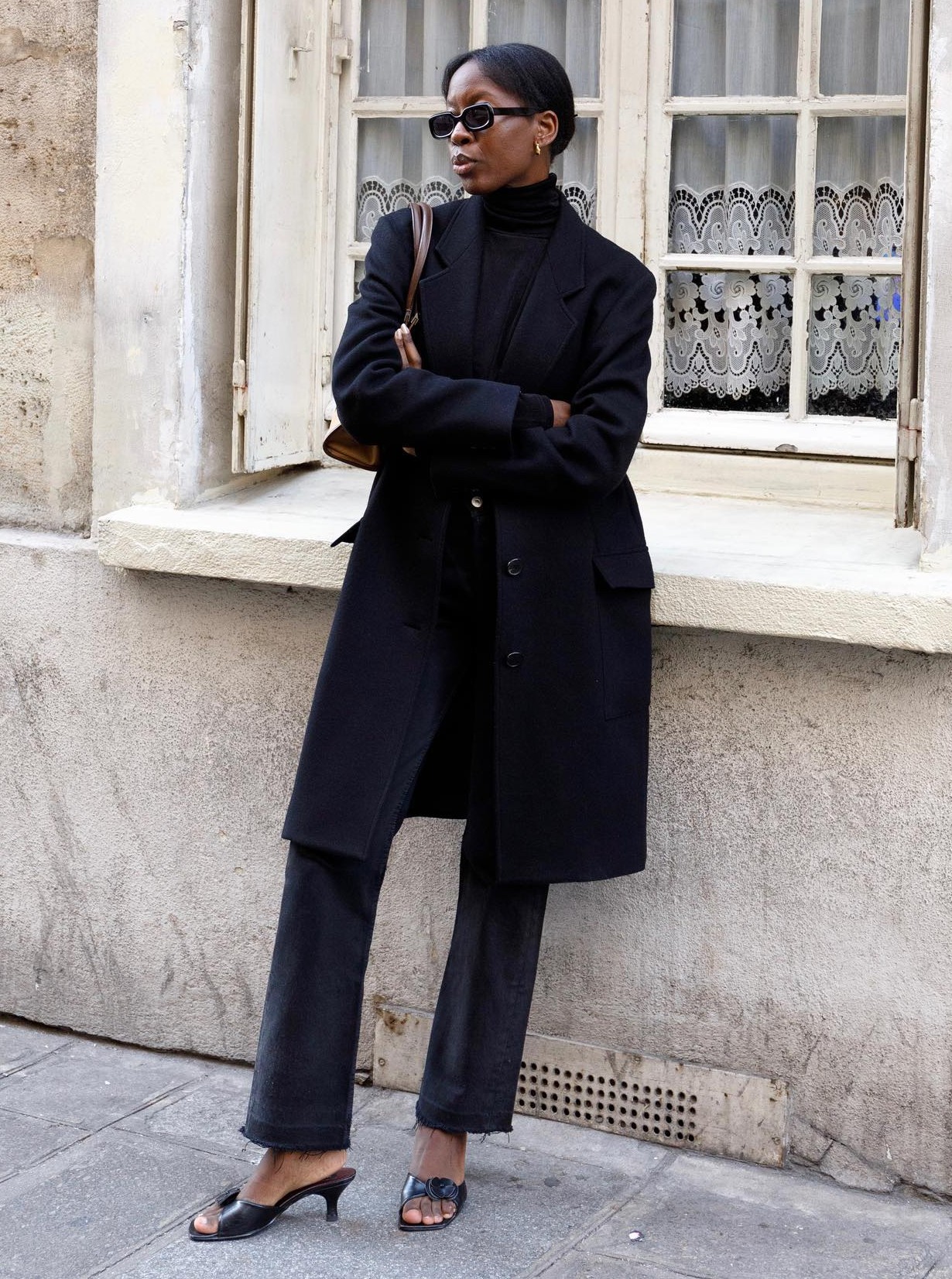 Black Blazer Over White Shirt with Bold Gold Belt Buckle — Winter Western Outfits 2027