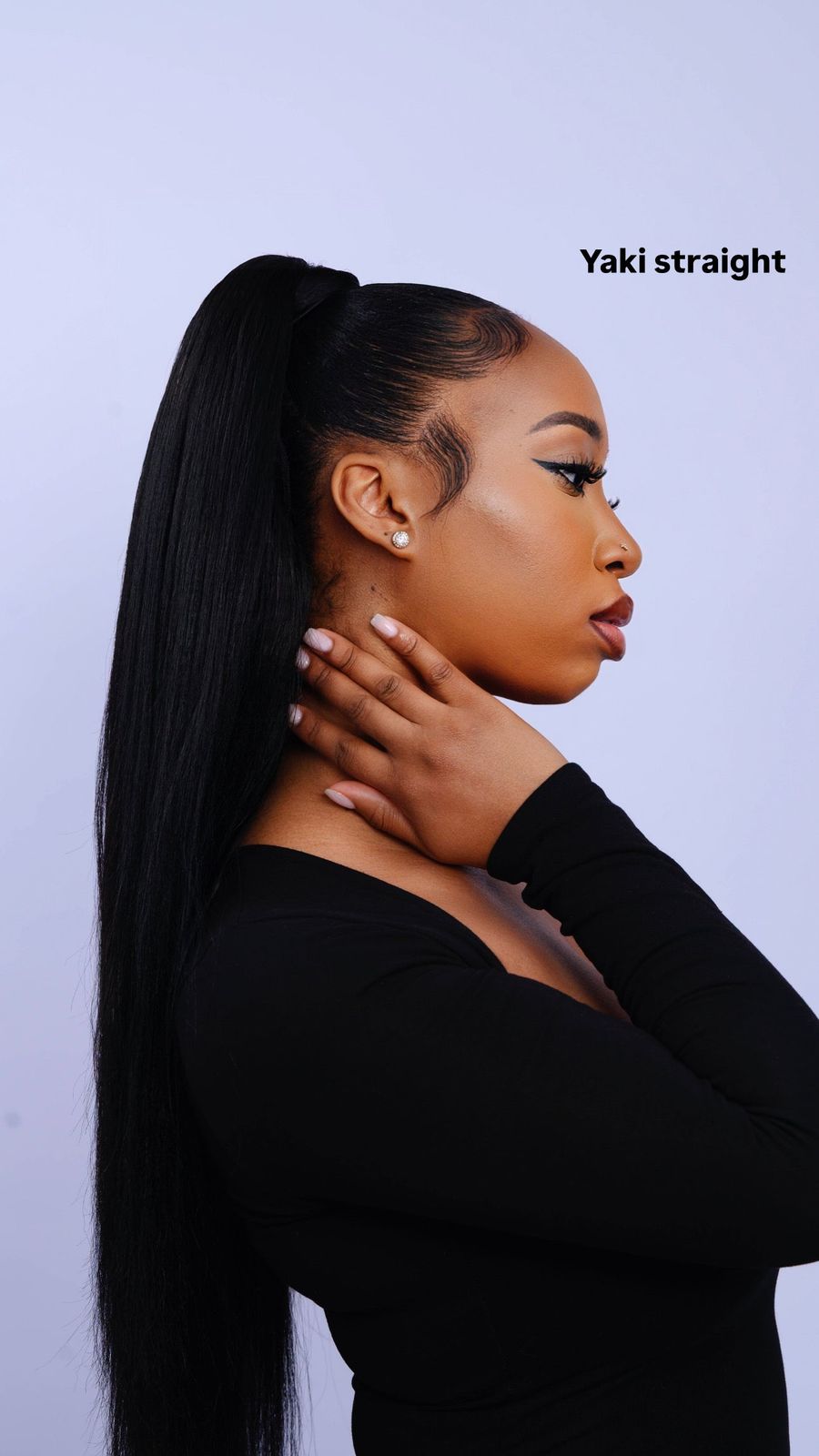 Fine Black Mid-Back High Ponytail Fine Black Mid-Back High Ponytail — Half Up Ponytail Hairstyles 2027