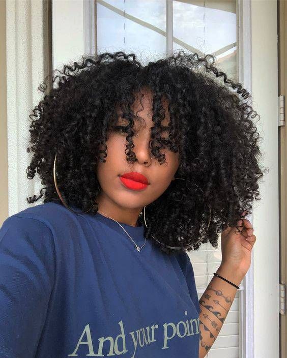 Shoulder Length Curls With Curly Bangs Shoulder Length Curls With Curly Bangs — Curly Hairstyles 2027 with Weave