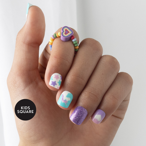 Unicorn Stars Glitter Nails — Nails 2027 for Kids