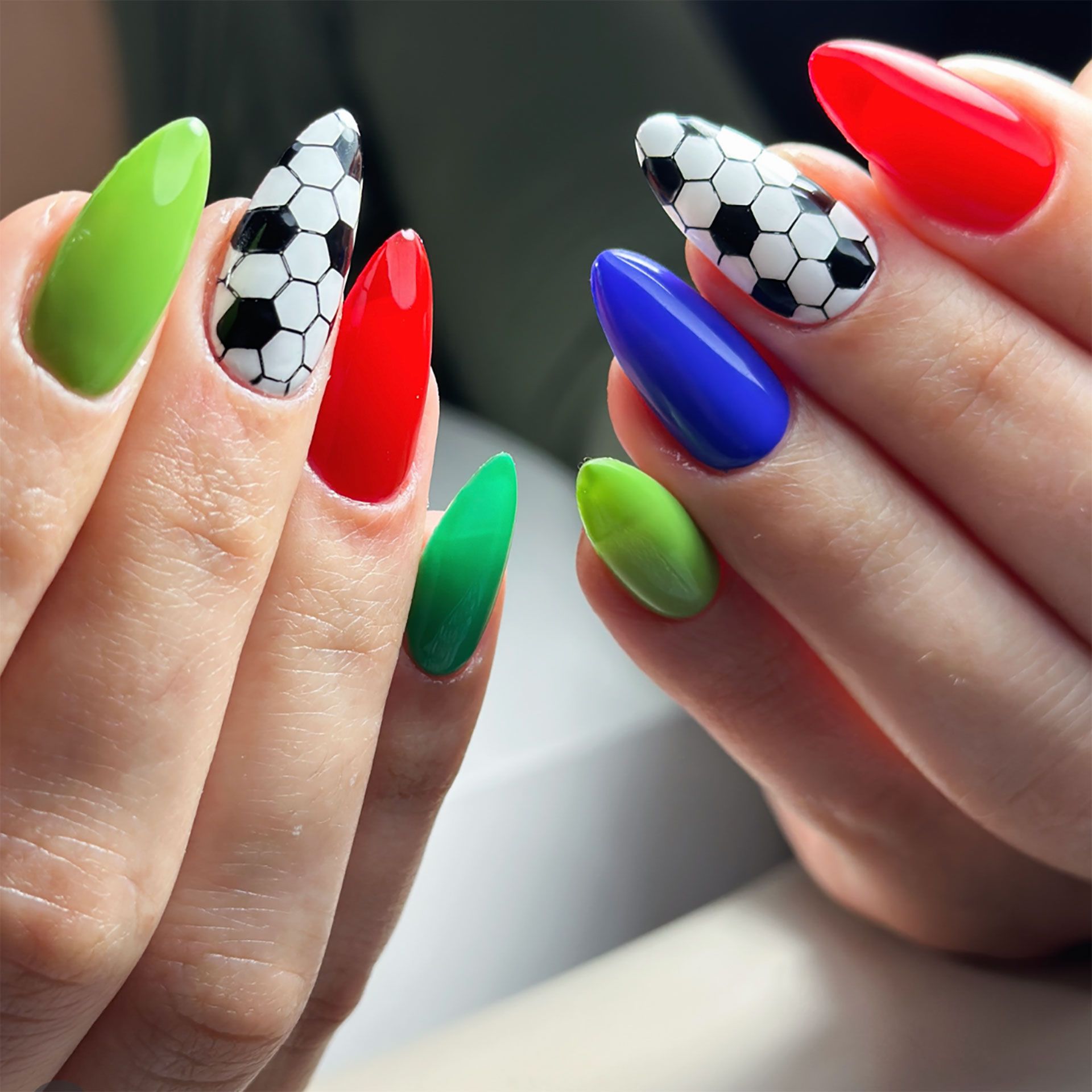 Soccer Ball & Red Almonds Soccer Ball & Red Almonds — Football Nails 2026
